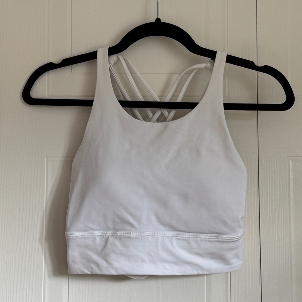 Lululemon Free to Be High-Neck Longline Bra - Light Support - A/B Cup - White